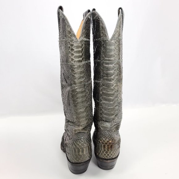 NOCONA Texas Vintage Exotic Patchwork Snake Python Skin Cowboy Western Boots 5.5 - Picture 7 of 11